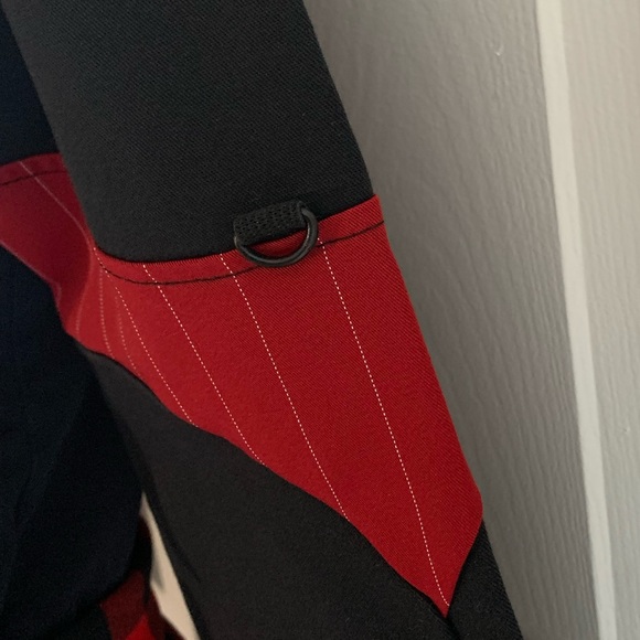 PlastikWrap Black and Red Hooded Cropped Jacket - Picture 5 of 14